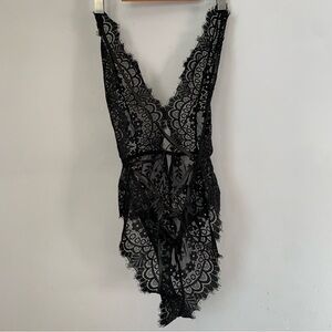 Elegant Black Lace Bodysuit